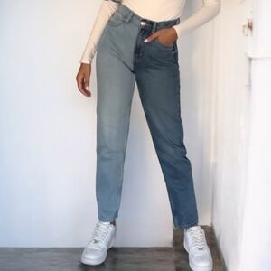 Nwt! Refuge Mom High Rise Vintage Wash Two Tone Jeans